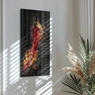 Verticale orologio da parete Peperoncino piccante