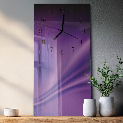 Verticale orologio con stampa Onde viola
