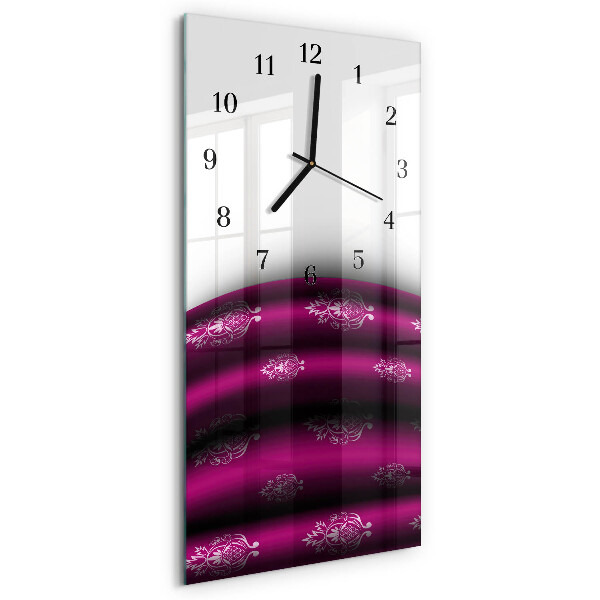 Orologio verticale in vetro Tenda viola