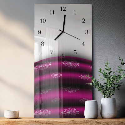 Orologio verticale in vetro Tenda viola