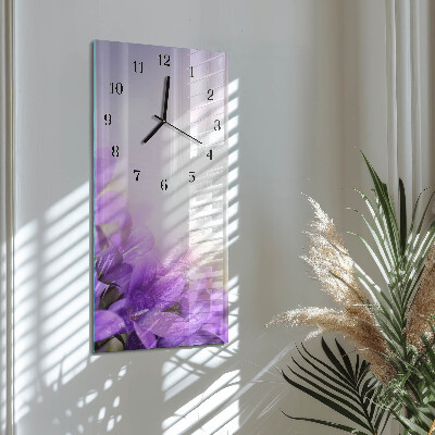 Orologio verticale in vetro Fiori viola
