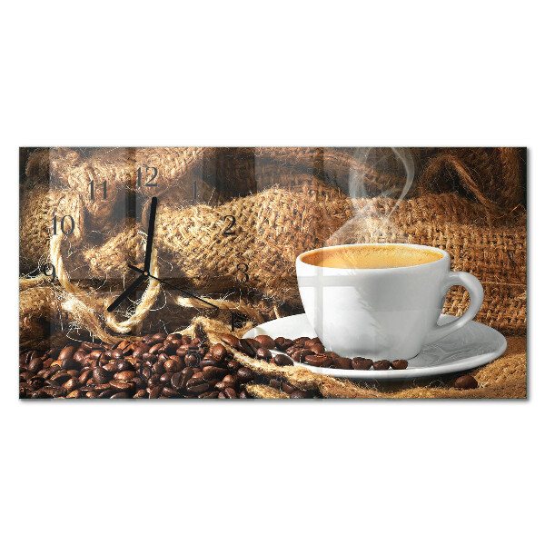 Orizzontale orologio da parete Chicchi di caffè