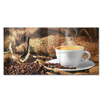 Orizzontale orologio da parete Chicchi di caffè