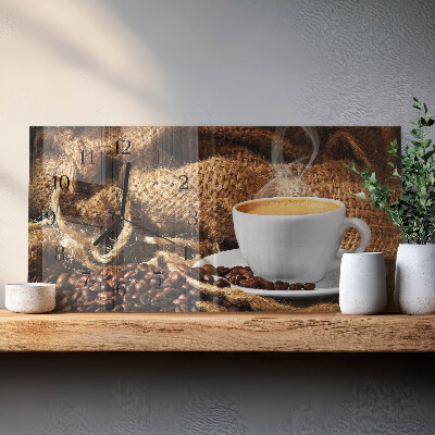 Orizzontale orologio da parete Chicchi di caffè