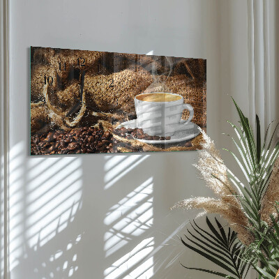 Orizzontale orologio da parete Chicchi di caffè