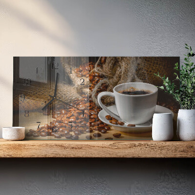 Orologio in vetro orizzontale Infuso di caffè