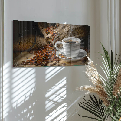 Orologio in vetro orizzontale Infuso di caffè