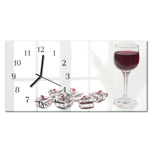 Orologio in vetro orizzontale Calice da vino