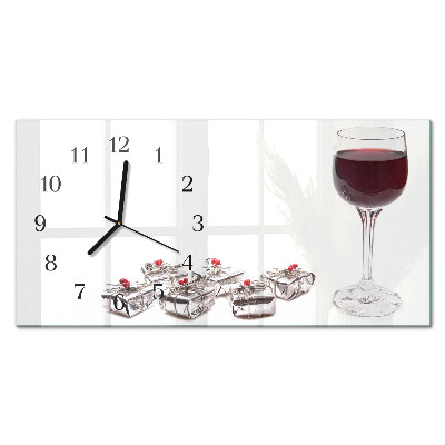 Orologio in vetro orizzontale Calice da vino