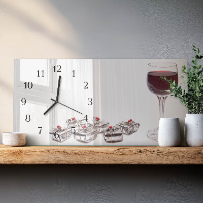 Orologio in vetro orizzontale Calice da vino