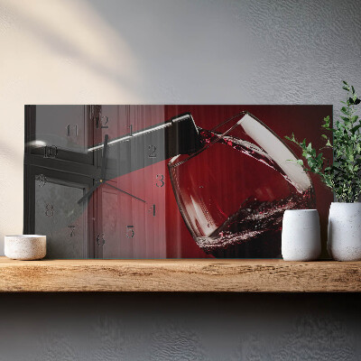 Orologio in vetro orizzontale Vaso da vino