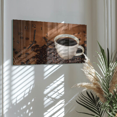 Orizzontale orologio da parete Infuso di caffè caldo