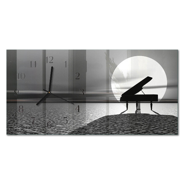 Orologio in vetro orizzontale Pianoforte da mobile