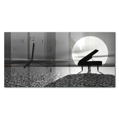 Orologio in vetro orizzontale Pianoforte da mobile