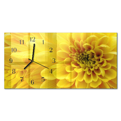 Orologio in vetro orizzontale Crisantemi