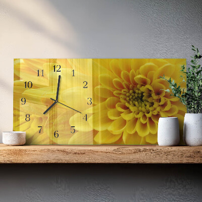 Orologio in vetro orizzontale Crisantemi