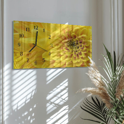 Orologio in vetro orizzontale Crisantemi