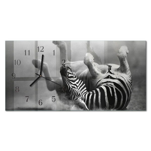 Orologio in vetro orizzontale Zebra africana
