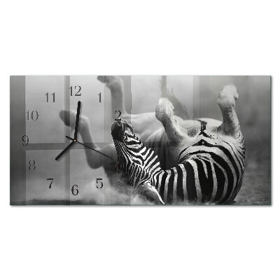 Orologio in vetro orizzontale Zebra africana