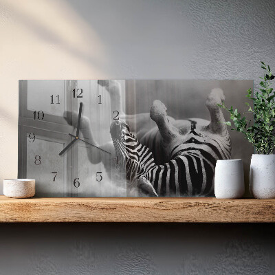 Orologio in vetro orizzontale Zebra africana