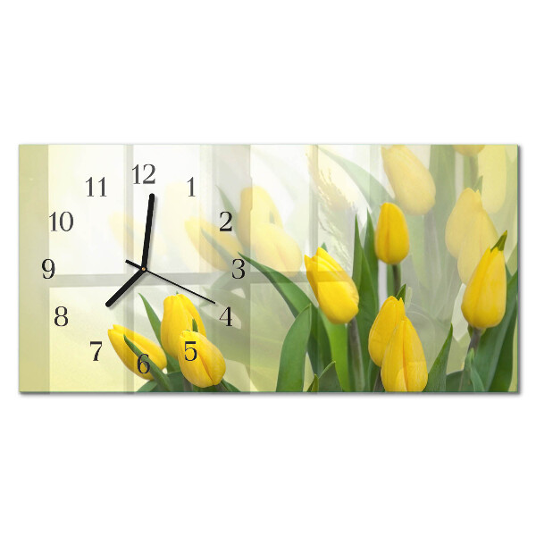 Orologio in vetro orizzontale Tulipani da giardino