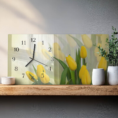 Orologio in vetro orizzontale Tulipani da giardino