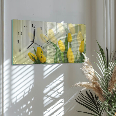 Orologio in vetro orizzontale Tulipani da giardino