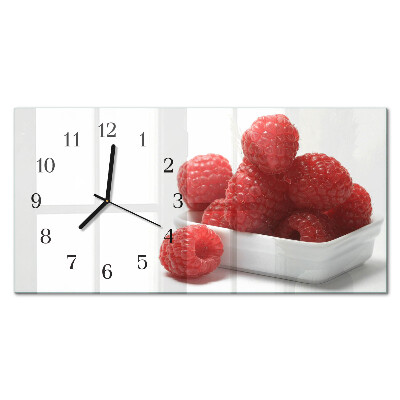 Orologio in vetro orizzontale Lamponi freschi