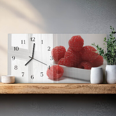 Orologio in vetro orizzontale Lamponi freschi