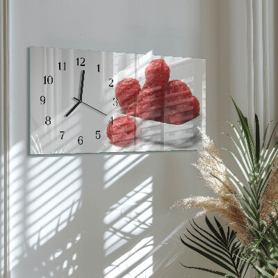Orologio in vetro orizzontale Lamponi freschi