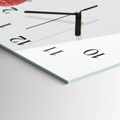 Orologio in vetro orizzontale Lamponi freschi
