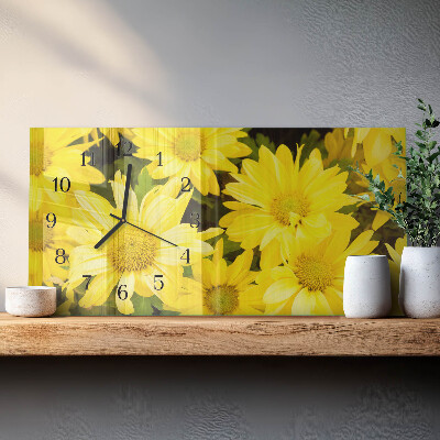 Orologio con stampa orizzontale Fiori gialli