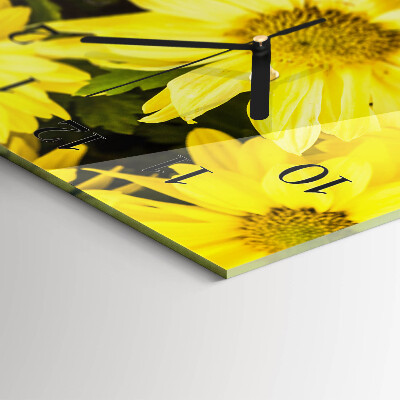 Orologio con stampa orizzontale Fiori gialli