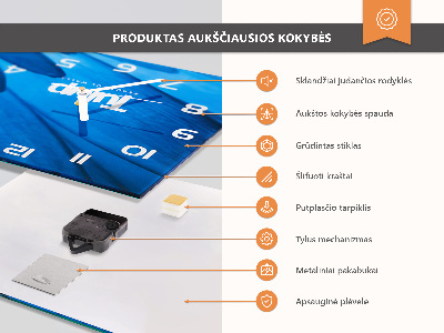 Orologio con stampa orizzontale Fiori gialli