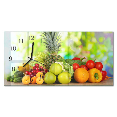 Orizzontale orologio da parete Verdura e frutta