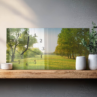 Orologio in vetro orizzontale Natura verde