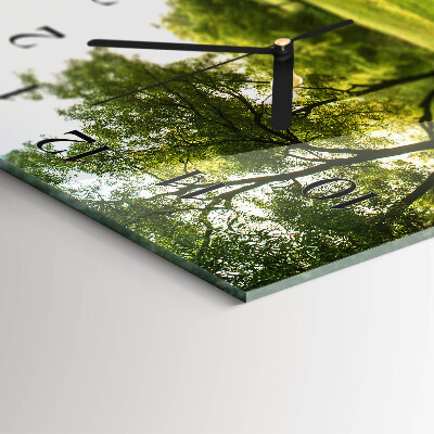 Orologio in vetro orizzontale Natura verde