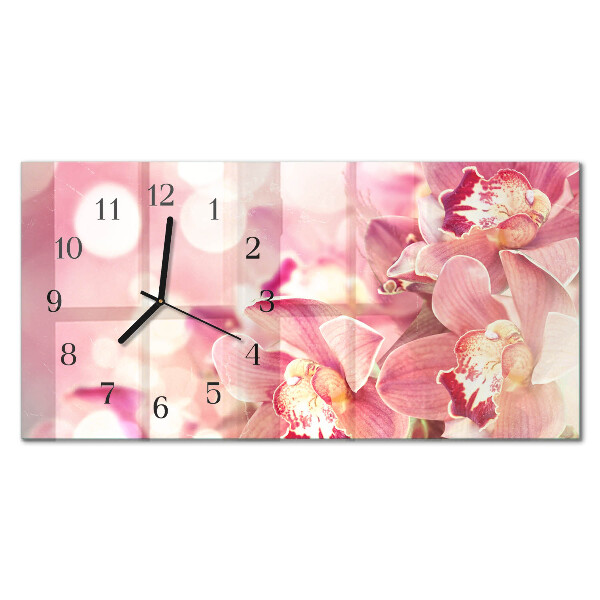 Orologio con stampa orizzontale Orchidee