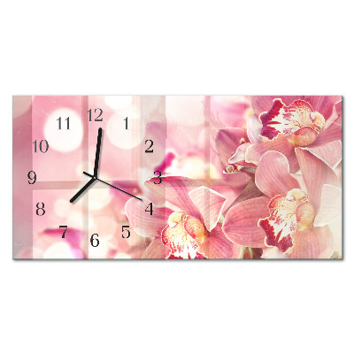 Orologio con stampa orizzontale Orchidee