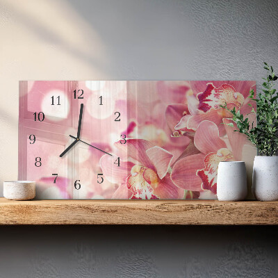 Orologio con stampa orizzontale Orchidee