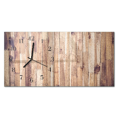Orologio in vetro orizzontale Tavole di legno