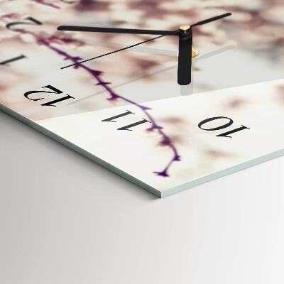 Orologio in vetro orizzontale Fiori di ciliegio