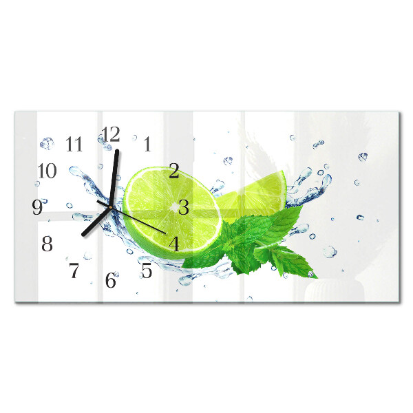 Orologio con stampa orizzontale Limone con menta