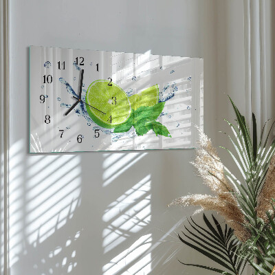 Orologio con stampa orizzontale Limone con menta