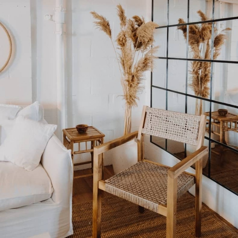 soggiorno in stile boho