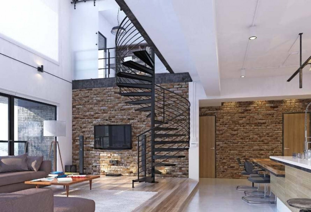 design del soggiorno in stile loft