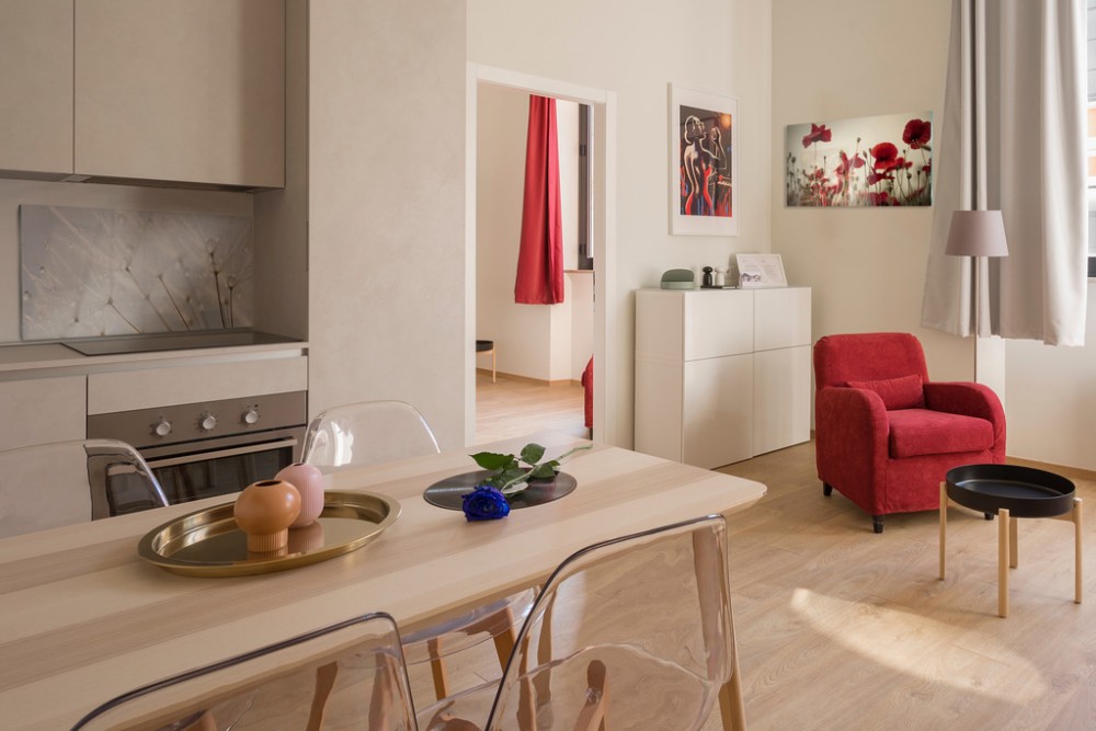 arredare il soggiorno con la cucina