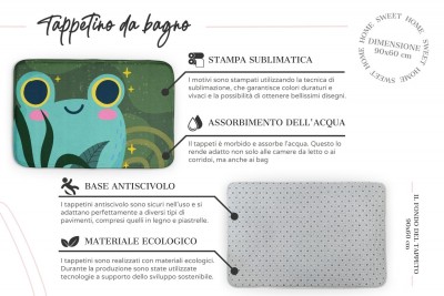 Caratteristiche del tappeto 90x60 cm